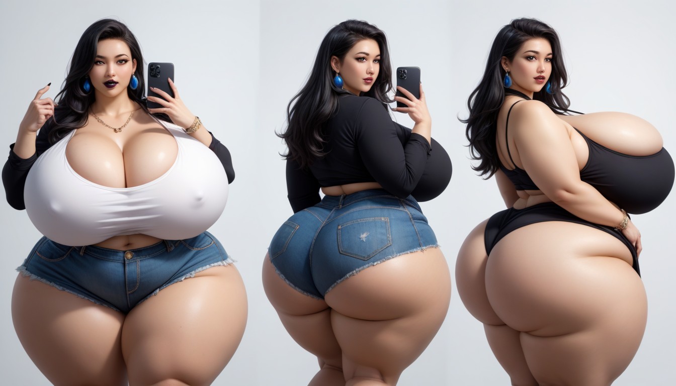 Cleavage, Selfie, Thick Thighs BBW AI Porn