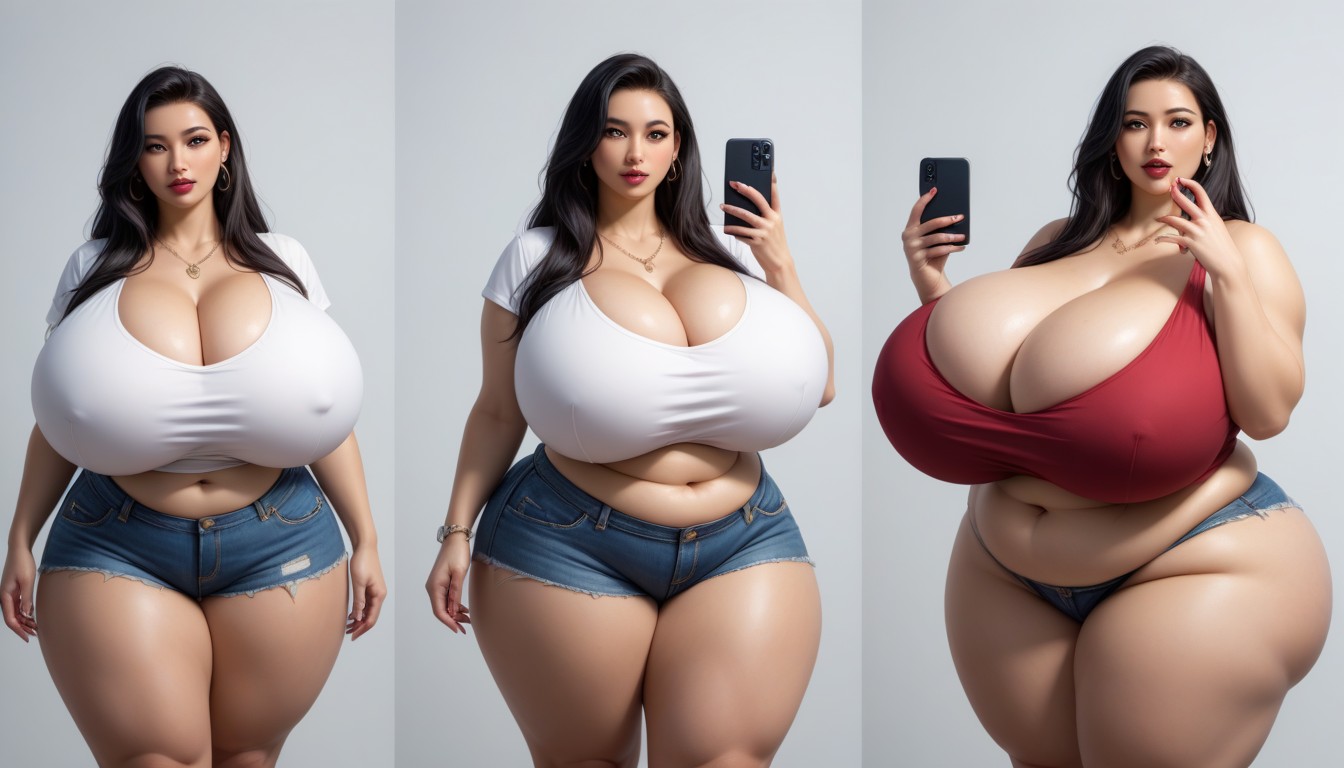 18+, The Most Perfect Gargantuan Massively Fat Breasts Expansion, Hyper Mega Fat Ass Expansion BBW AI Porn