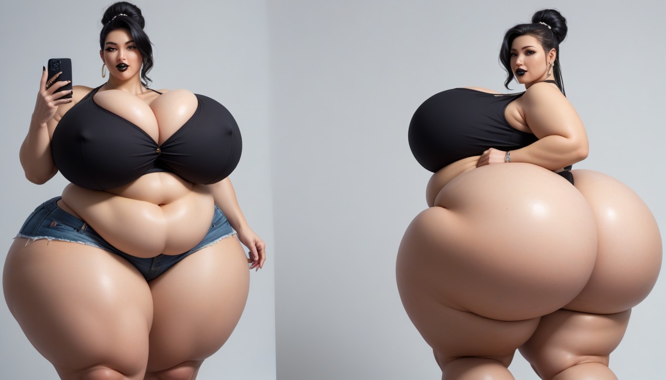 The Most Perfect Face, The Most Perfect Gargantuan Massively Fat Breasts Expansion, Selfie BBW AI Porn