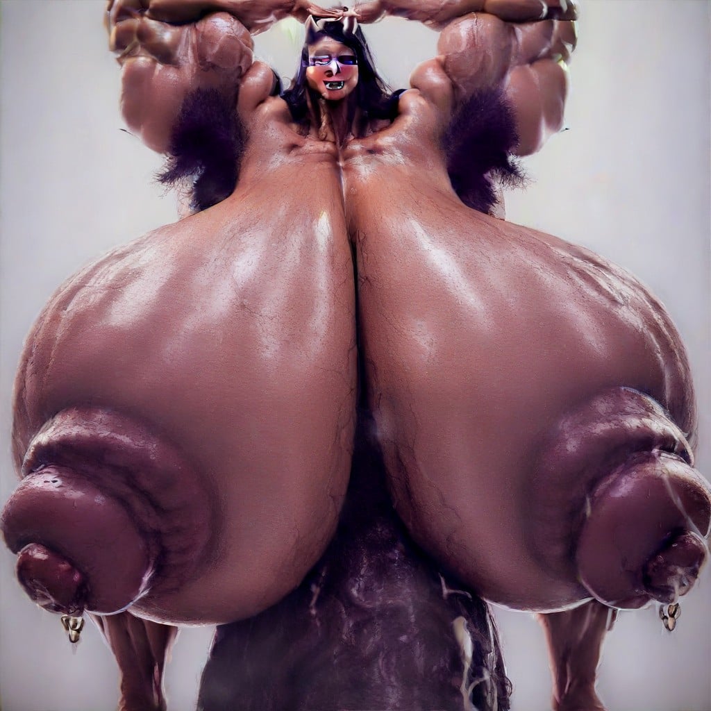 Breast Expansion, Huge Dark Color Nipples, Cum On Face Furry AI Porn
