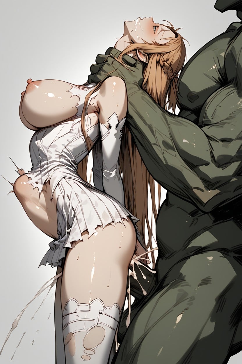 Legs High Up, Torn Clothes, Splash Hentai AI Porn