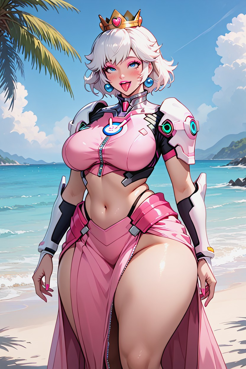 Princess Peach, Prominent Hips, Perfect Face Hentai AI Porn