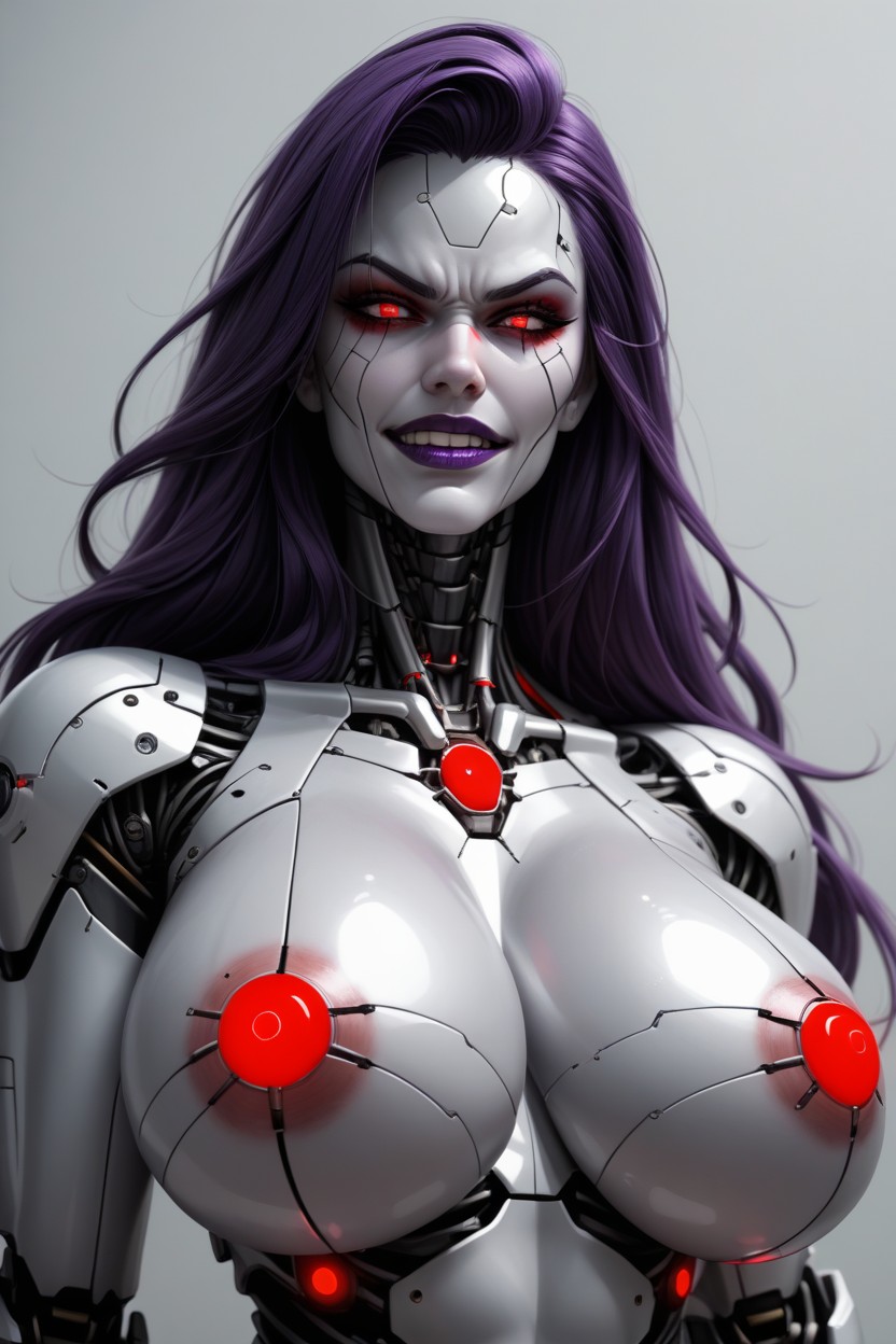 Purple Hair, Long Length, Robot AI Porn