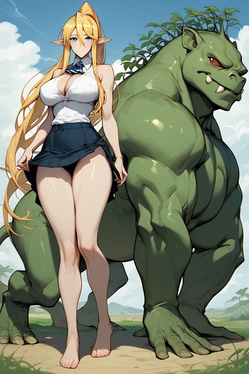 Multiple Legs, Exposed Breast, Full Body Furry AI Porn