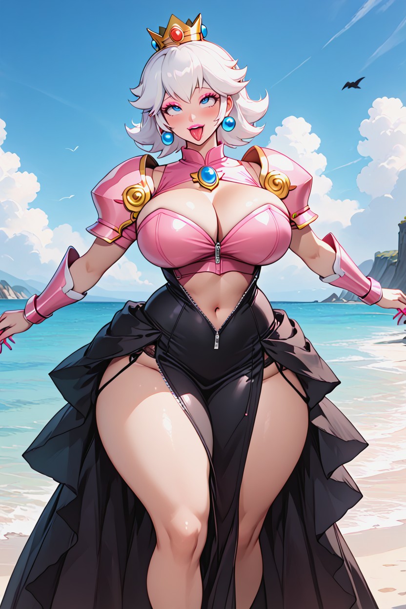 Big Breasts, Neckline, Pink Nails Hentai AI Porn