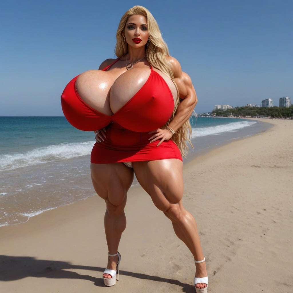 Voluminous Silky Hair, Beach, Straight AI Porn