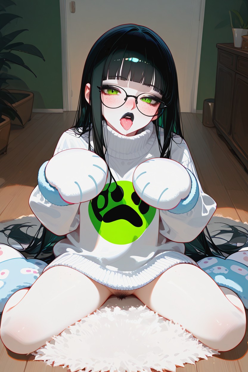 Paw Slippers, White Skin, White Carpet Hentai AI Porn