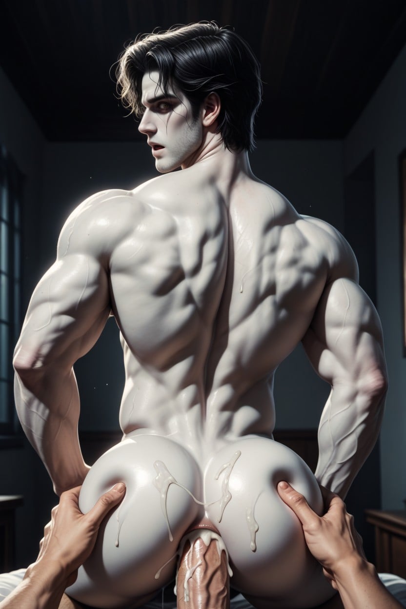 Wet Grotto Hands On Ass, Hand Squeezing Ass, Night AI Gay Porn