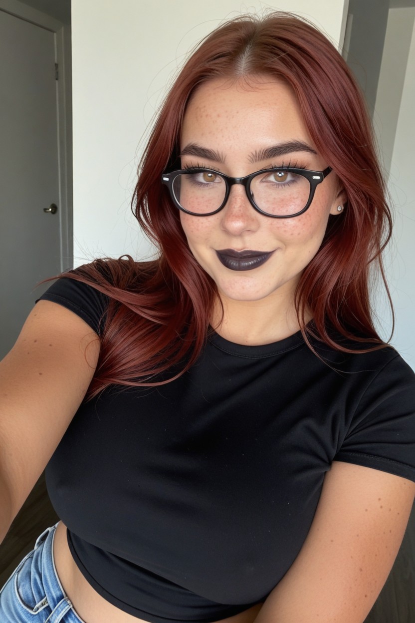 Black Eyeliner, Solo, Erect Nipples AI Porn