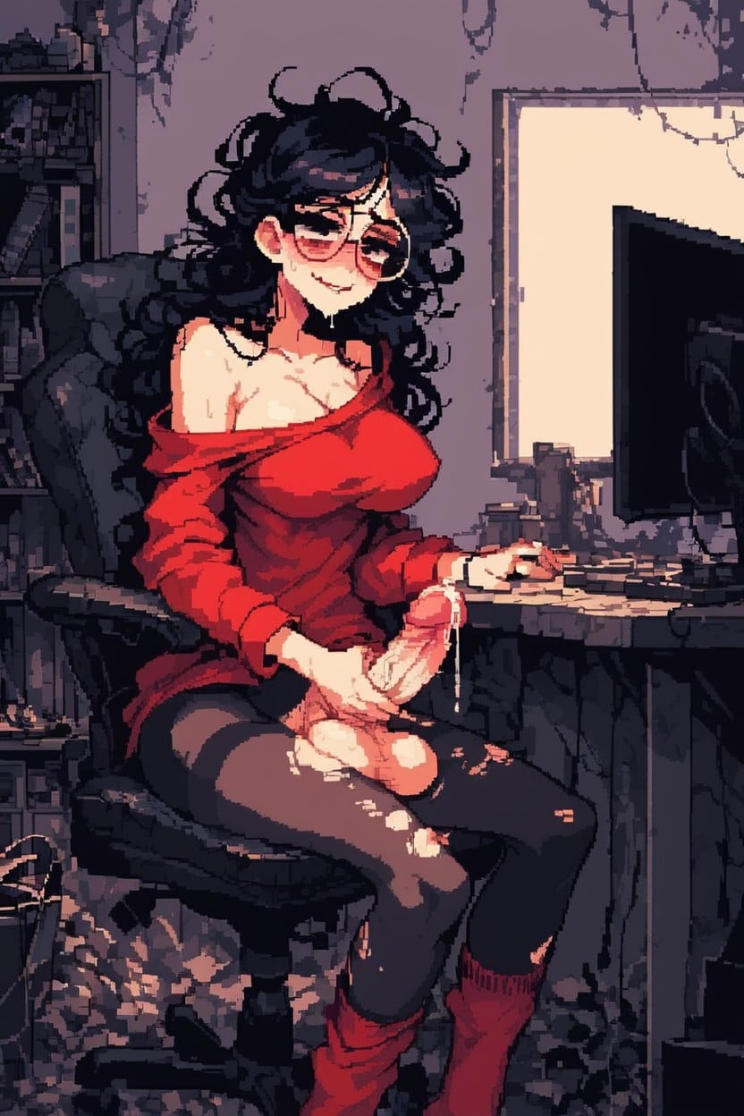 Swollen Red Cock, Large Breast, Horny Hentai AI Porn