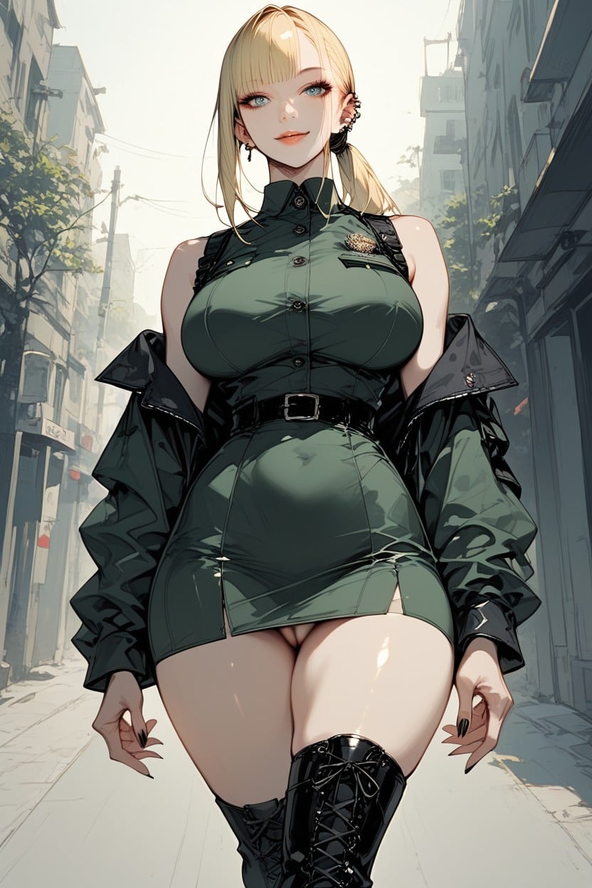 Detailed Pussy, Goth, Lace Up Sides Hentai AI Porn