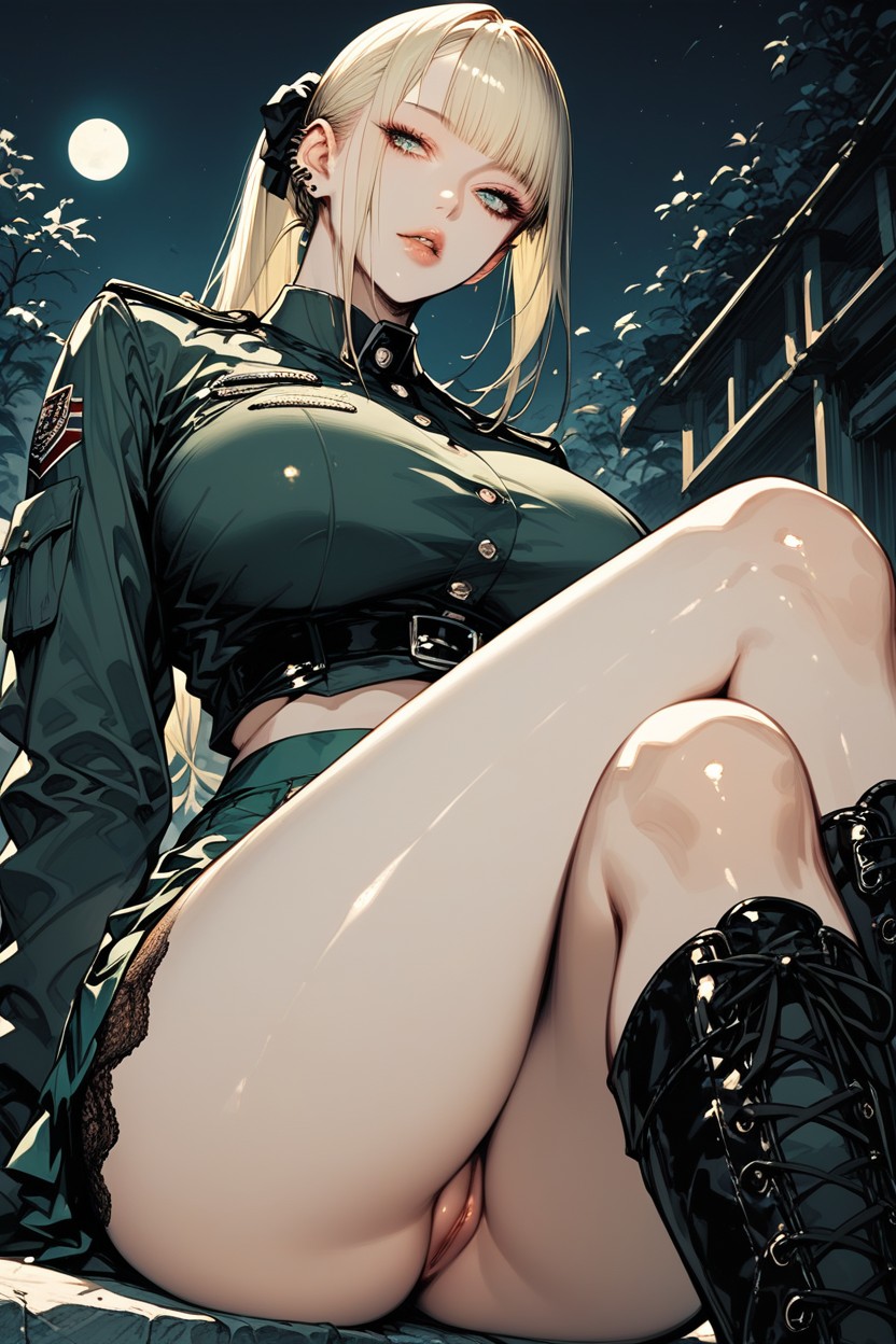 Close Up, Mini Skirt, Parted Lips Hentai AI Porn