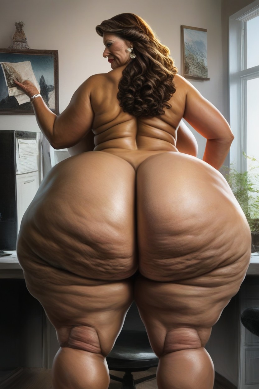 Extremely Wide Hips, Beauty Face, Extremely Fat Thighs AI Porn