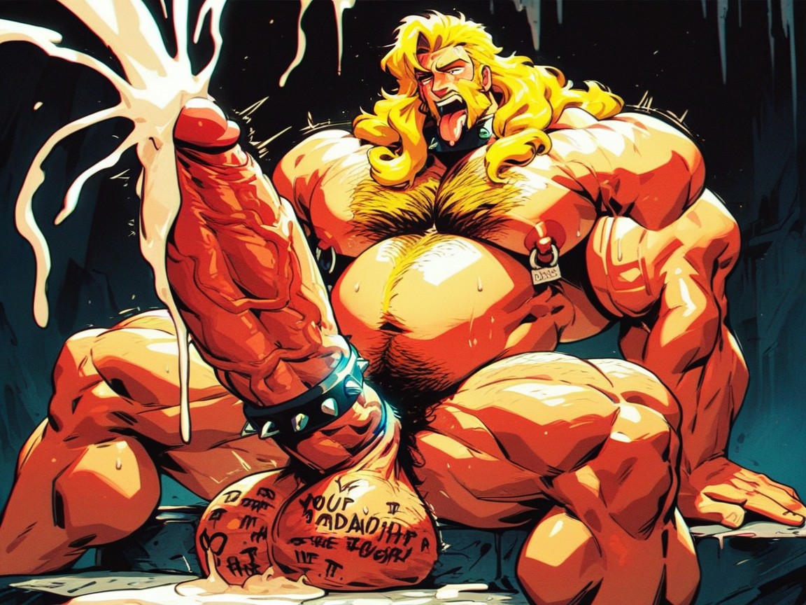 Masturbating, Large Belly, Shaggy Beard Porno IA