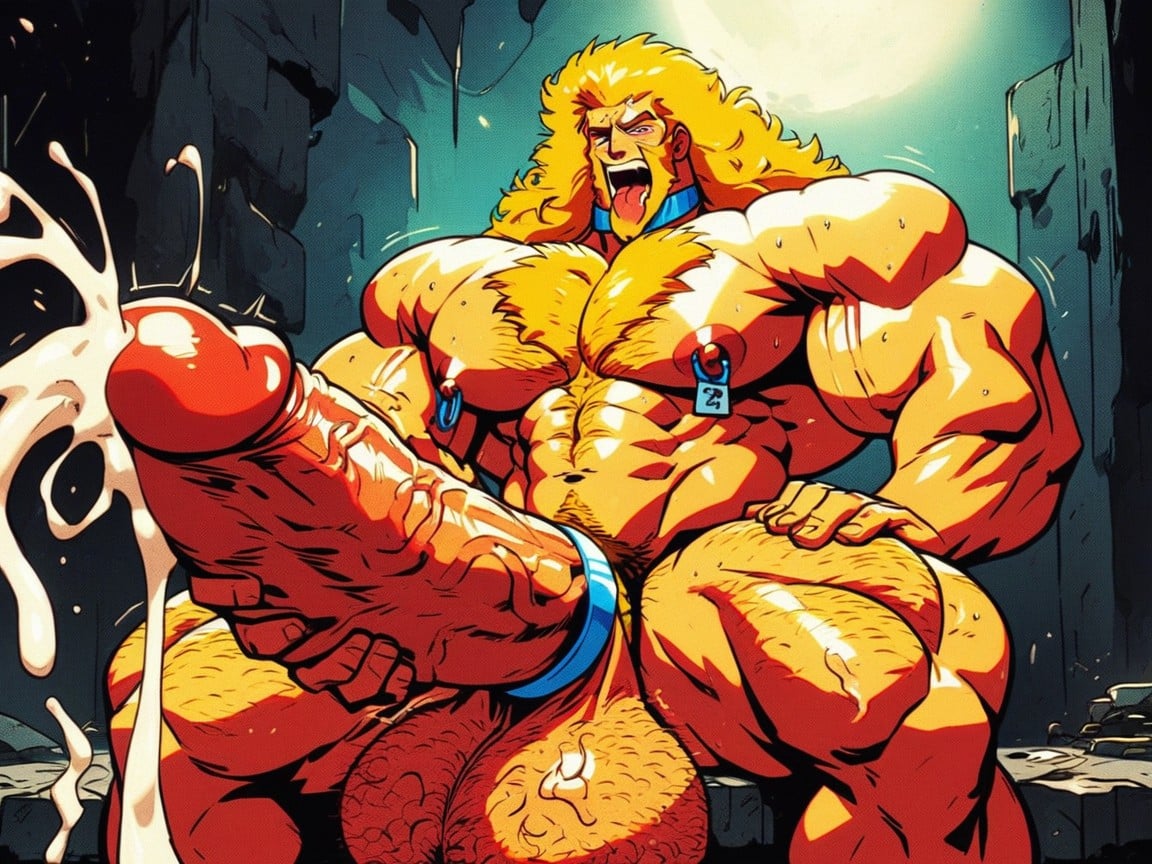 Hyper Oversized Balls, Two Men, Incredibly Long Penis Porno IA