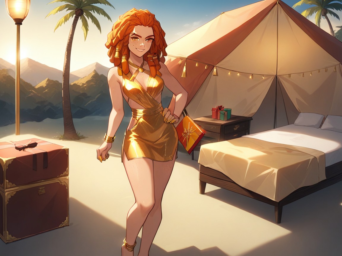 Rounded Hips, Palm Trees, Woman Hip Sway Hentai AI Porn