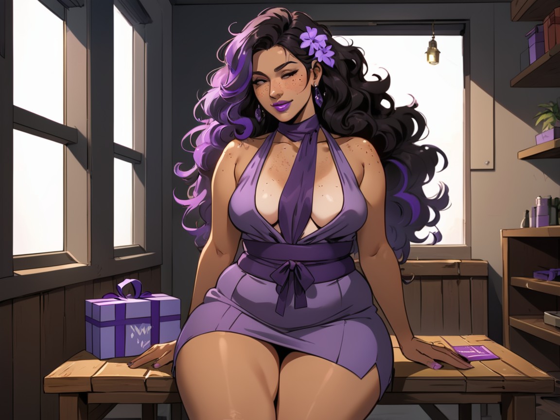 Modern Setting, Freckles, Loading Dock AI Porn