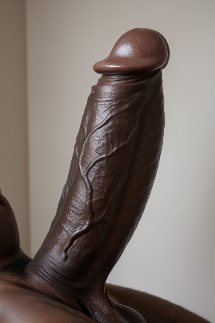 Huge Glans, Mushroomshaped Cock, Close Up Of An Erect Penis With Enormous Veiny Testicles AI Gay Porn