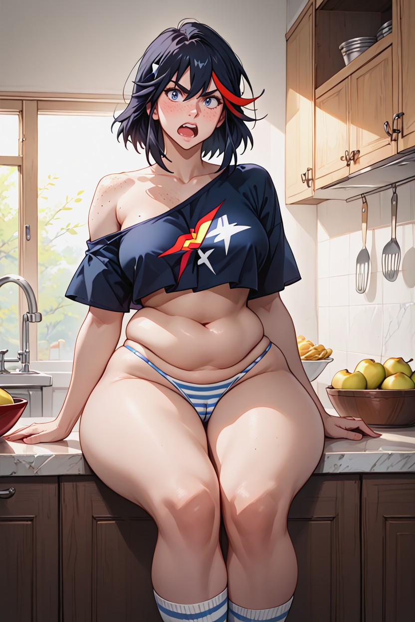 Ryuko Matoi, Thigh Gap, Freckles AI Porn