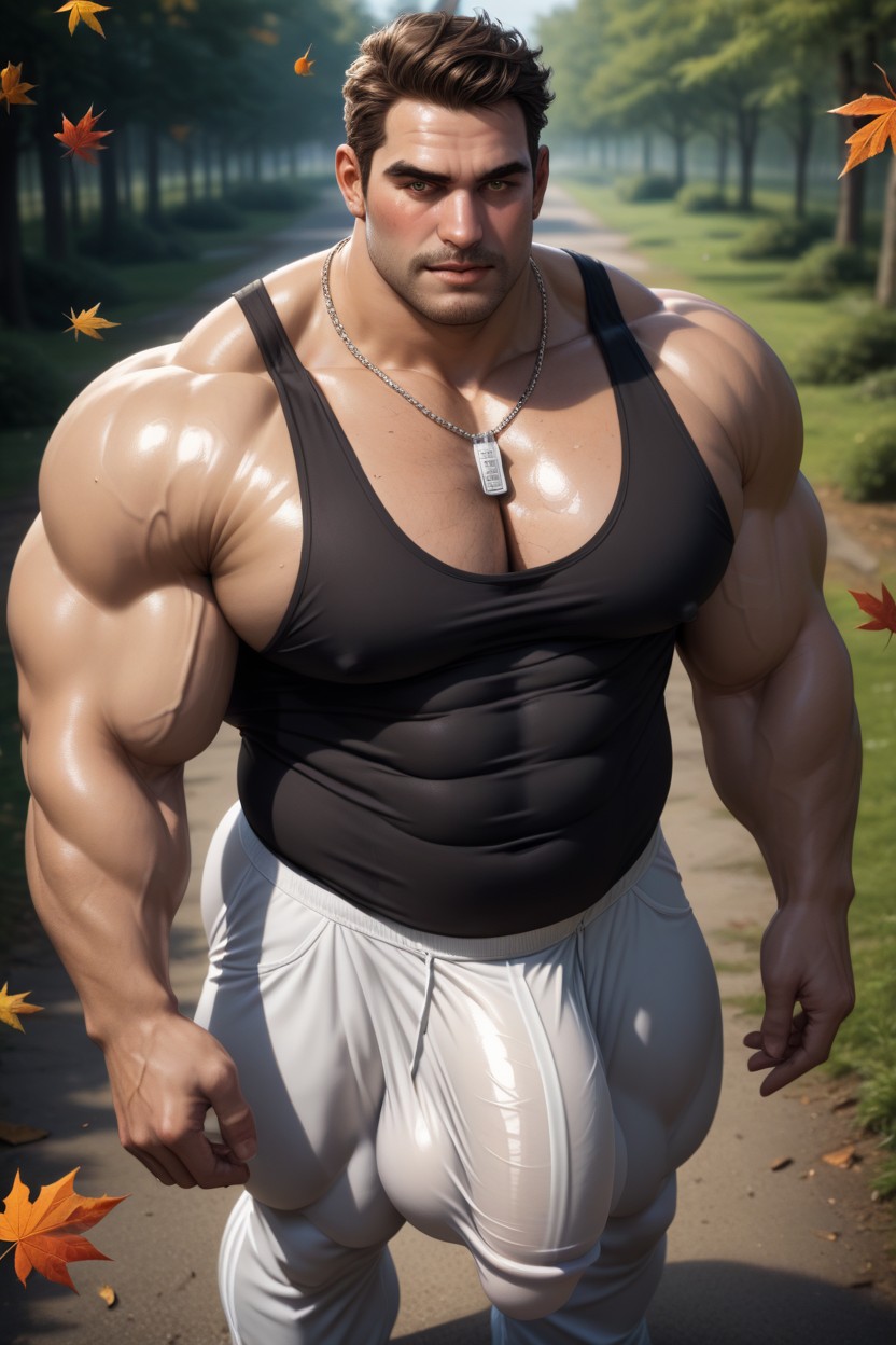Black Tank Top Lifted Up, Jocks, Huge Gooner Cock AI Gay Porn