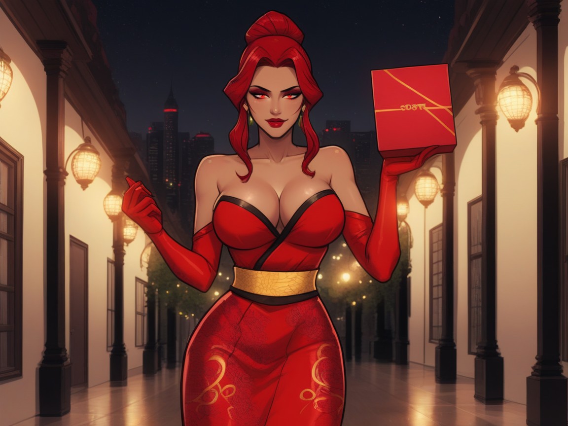 Diplomatic Courier, Vibrant Saturated Colors, Sharp Shoulder Crimson Snakeprint Courier Coat Open Porno latina IA