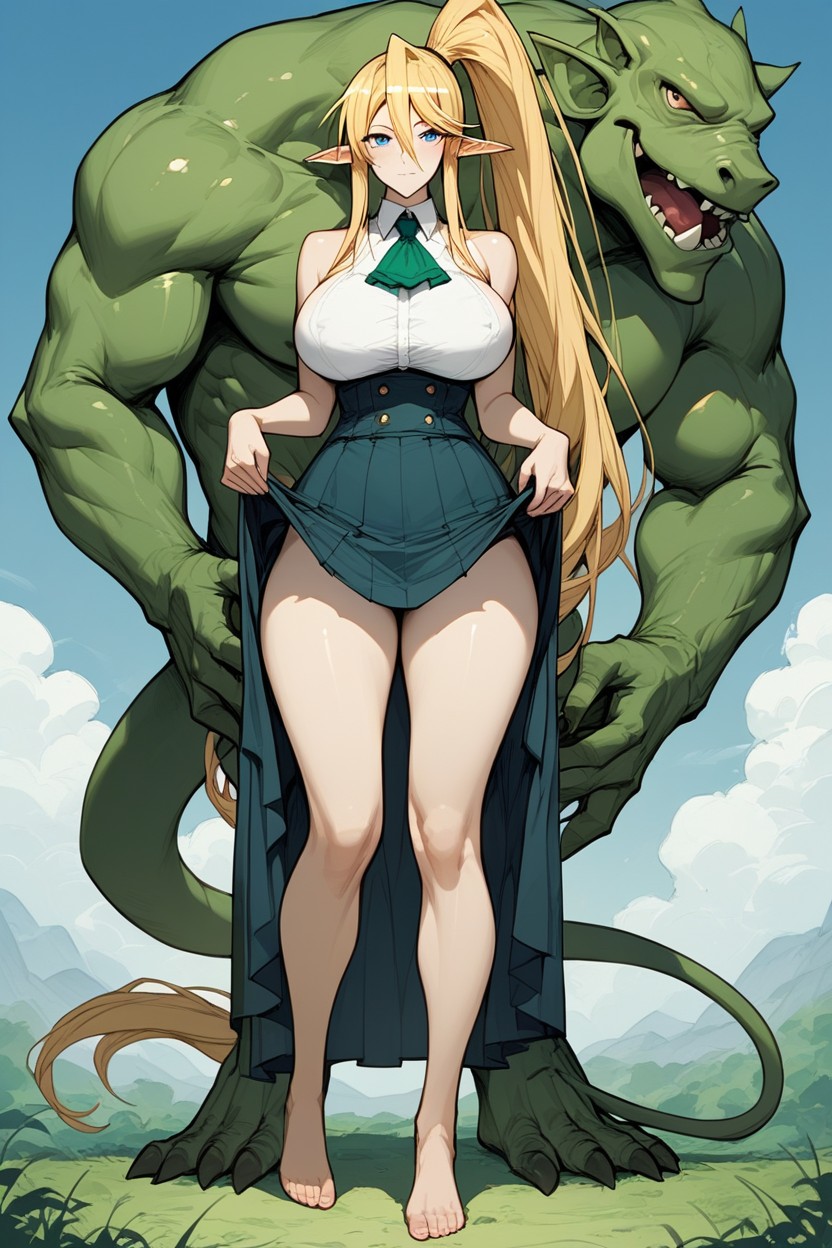 Multiple Legs, Blonde Hair, Full Body Furry AI Porn