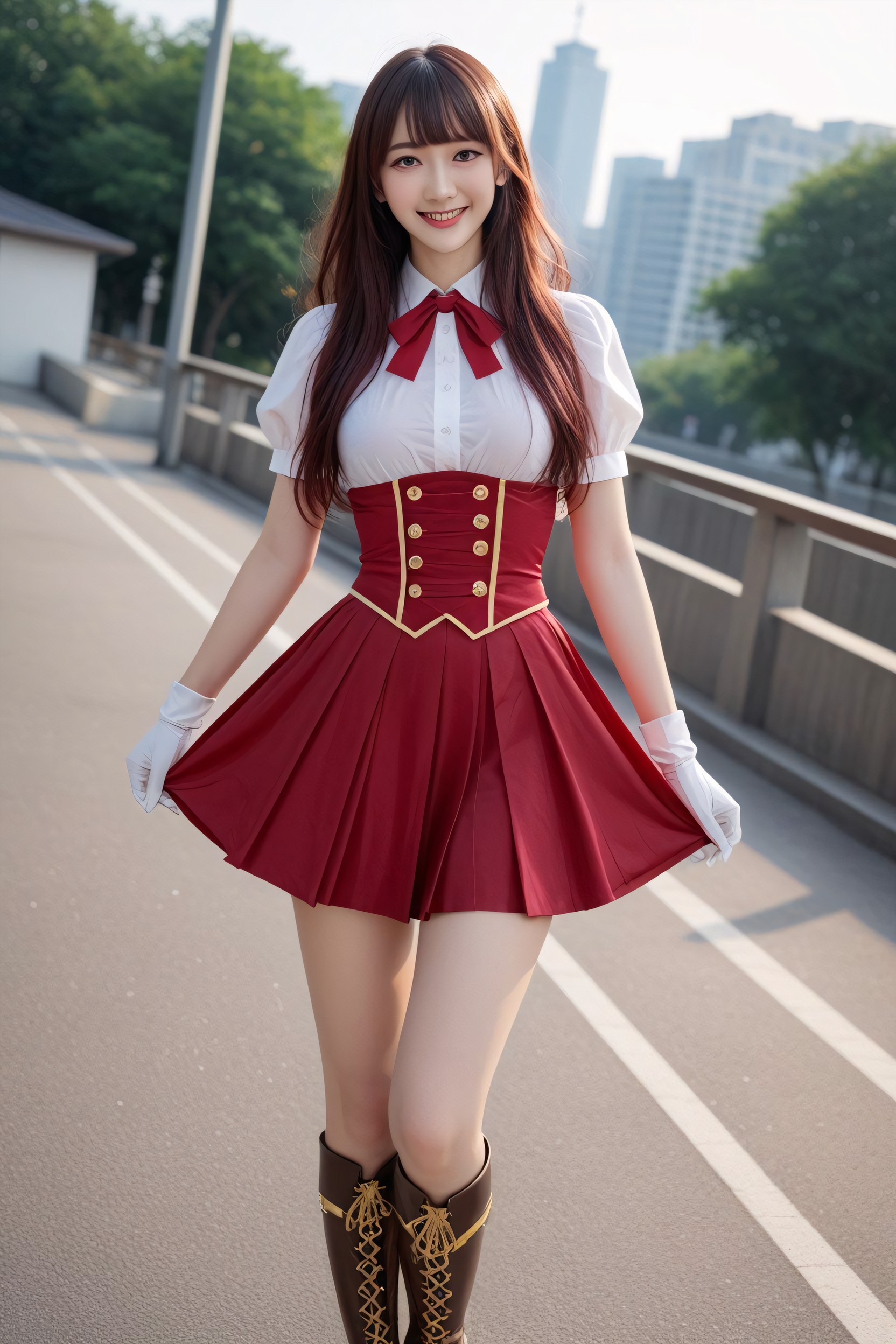 Happy, Red Tight Skirt, Two Side Up Porno IA Asiatique