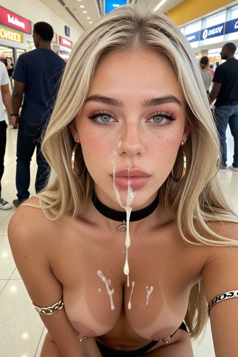 Wasp Waist, Excessively Horny, Public Mall AI Porn