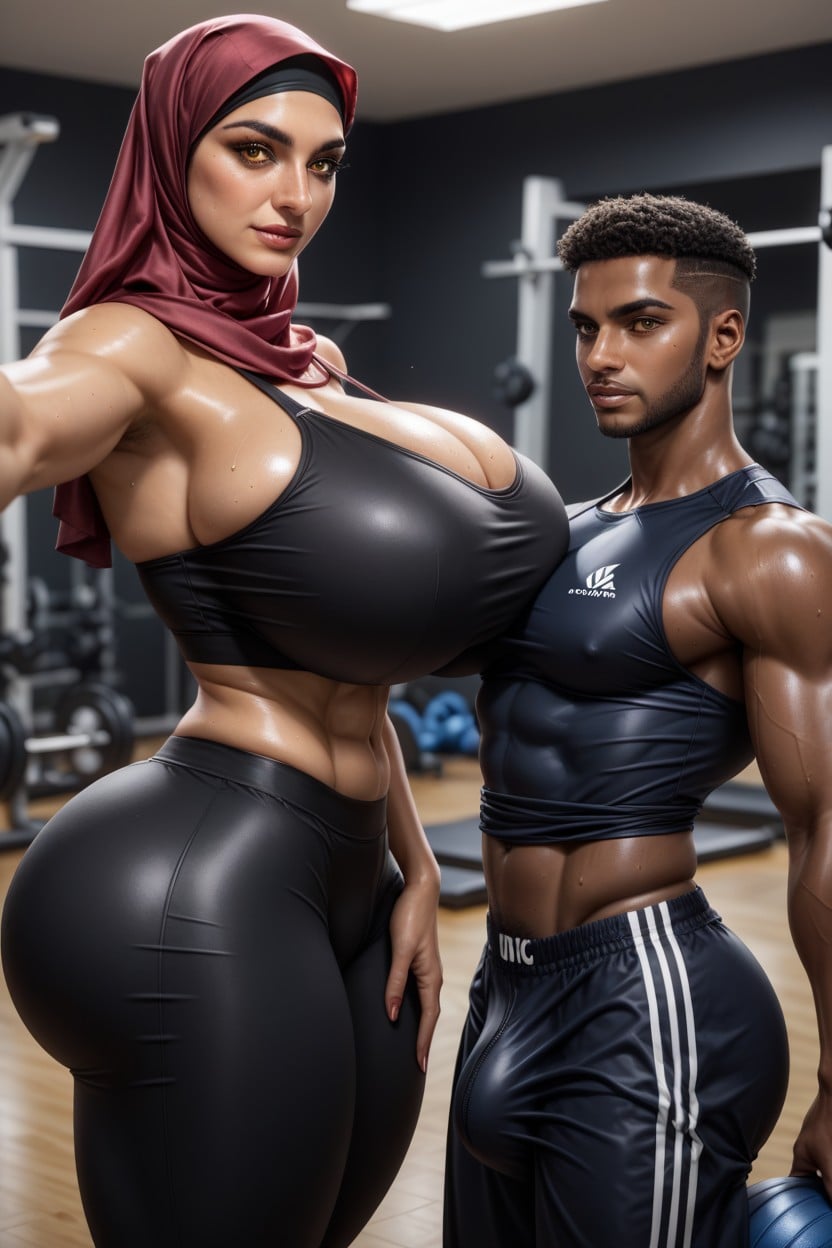 Huge Cock Bulge, Selfie, Hijab Hentai AI Porn