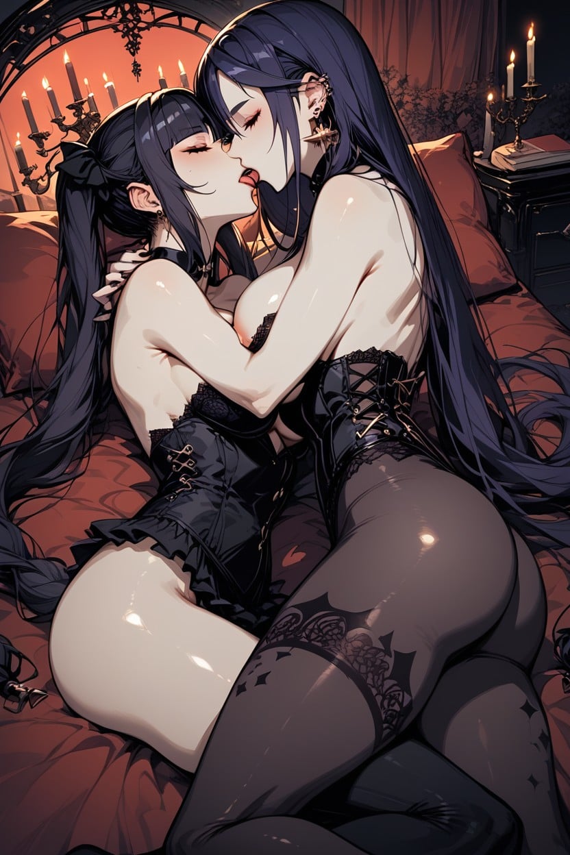 Perfect Ass, Bed With A Velvet Cover, Natural Hair Hentai AI Porn