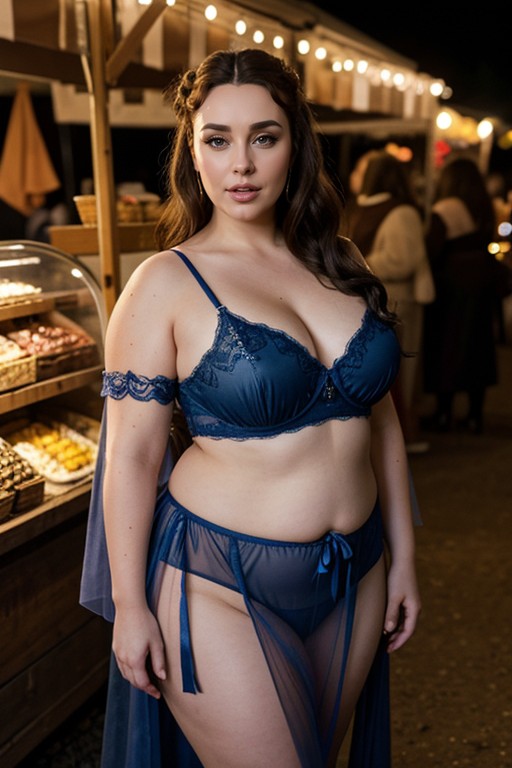 Chubby Round Face, Standing, Nipples Visible Under Clothes AI Porn