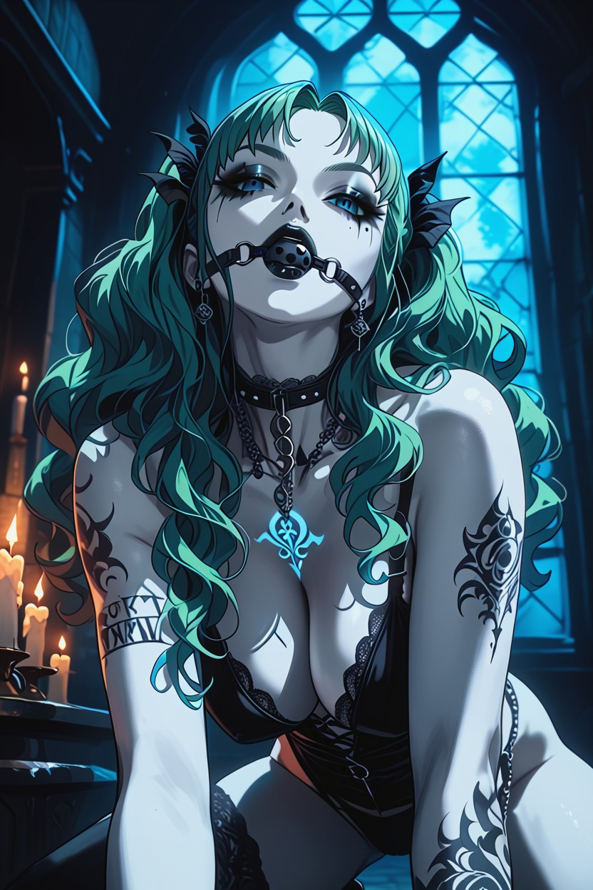 Blue Eyes, Pale Skin, Black Lips Hentai AI Porn