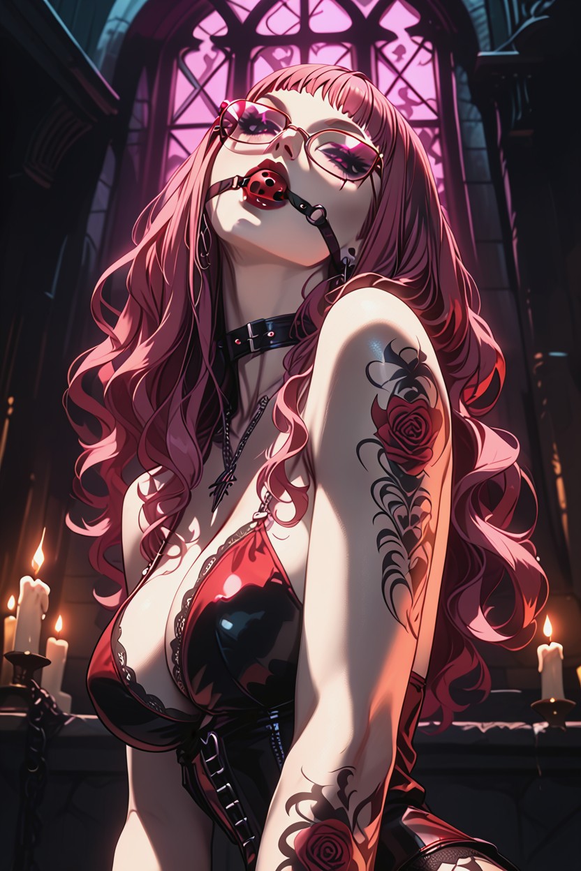 Ultra Detailed, Pink Hair, Red Lips Hentai AI Porn
