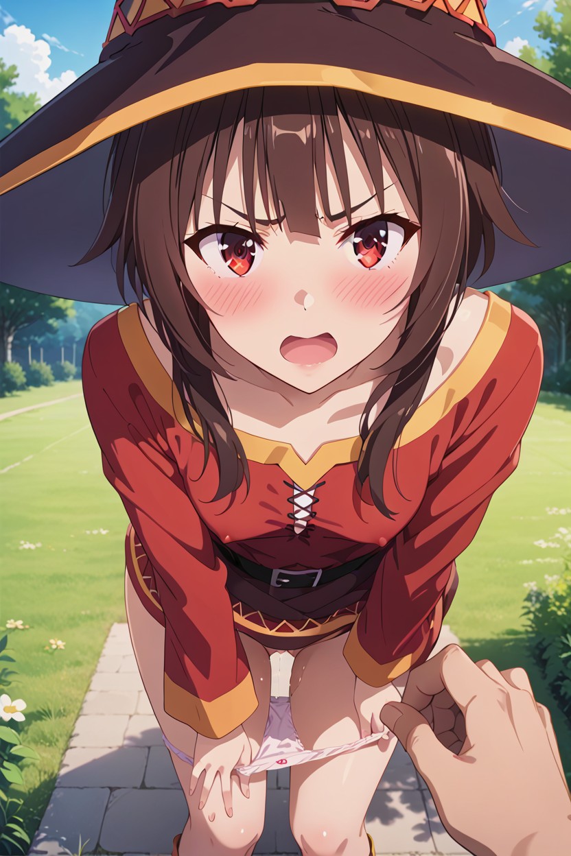 Megumin, Wide Open Eyes, Side View Hentai AI Porn