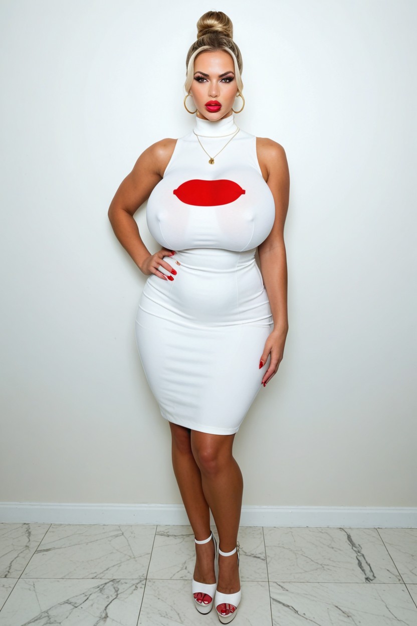 Thick, Plump Wide Hips, Huge Lips AI Porn