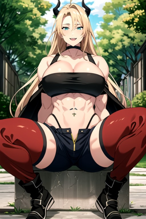 Huge Muscular Biceps, Detached House, Thick Muscular Neck AI Porn