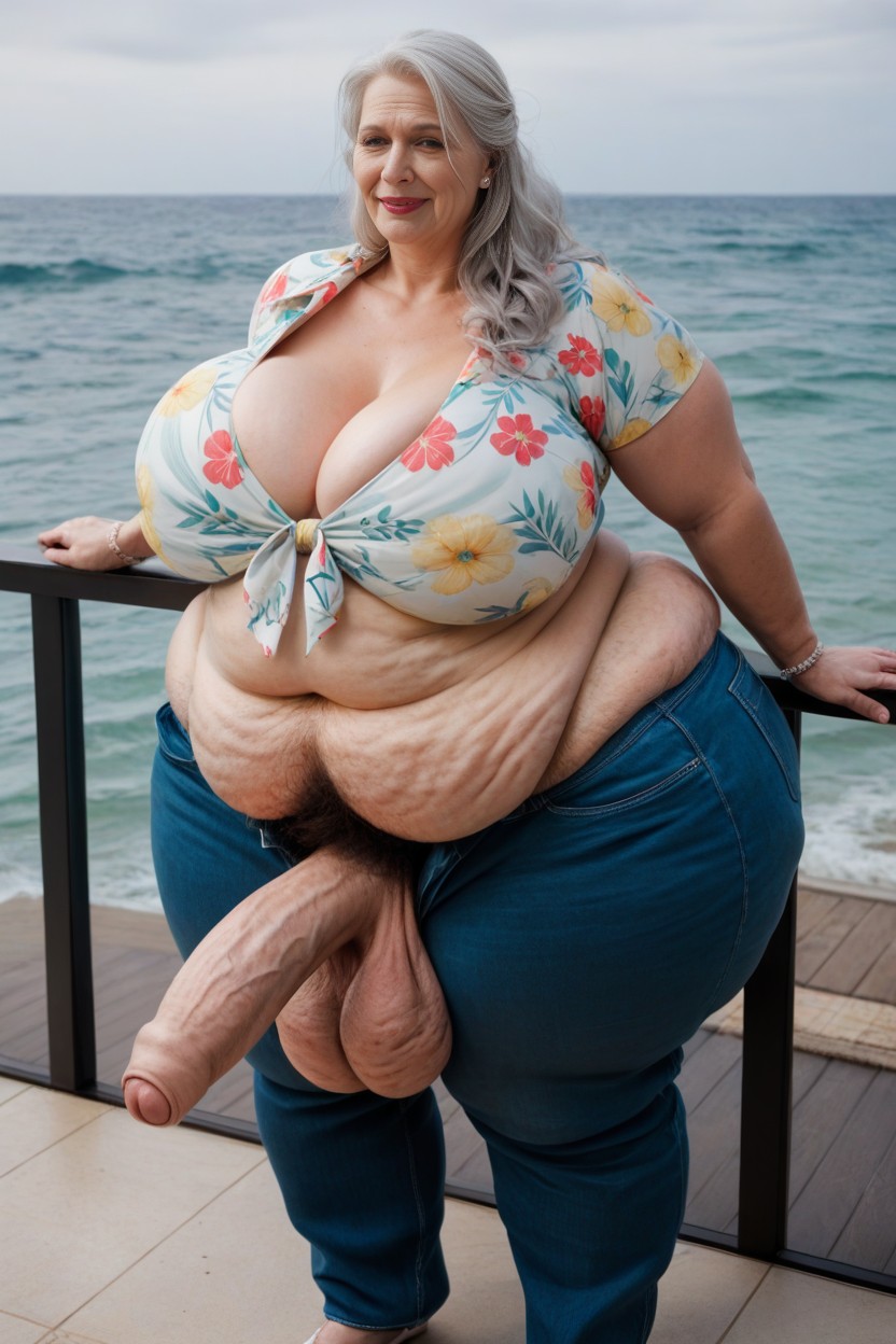 Hyper Fat Obese Pear Ssbbw Body, Hyper Saggy Balls, Window With View AI Porn