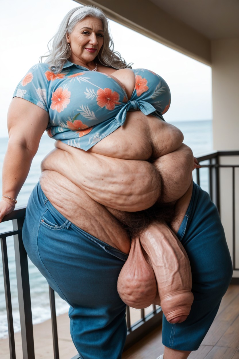 Large Hips, Hair Down, Bbw AI Porn