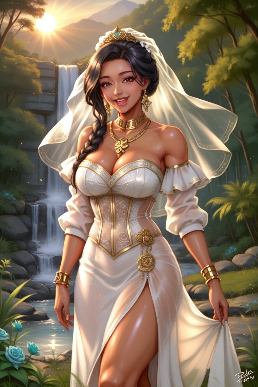 Forest, Bride Dress, Beautiful Quality Professional AI Porn