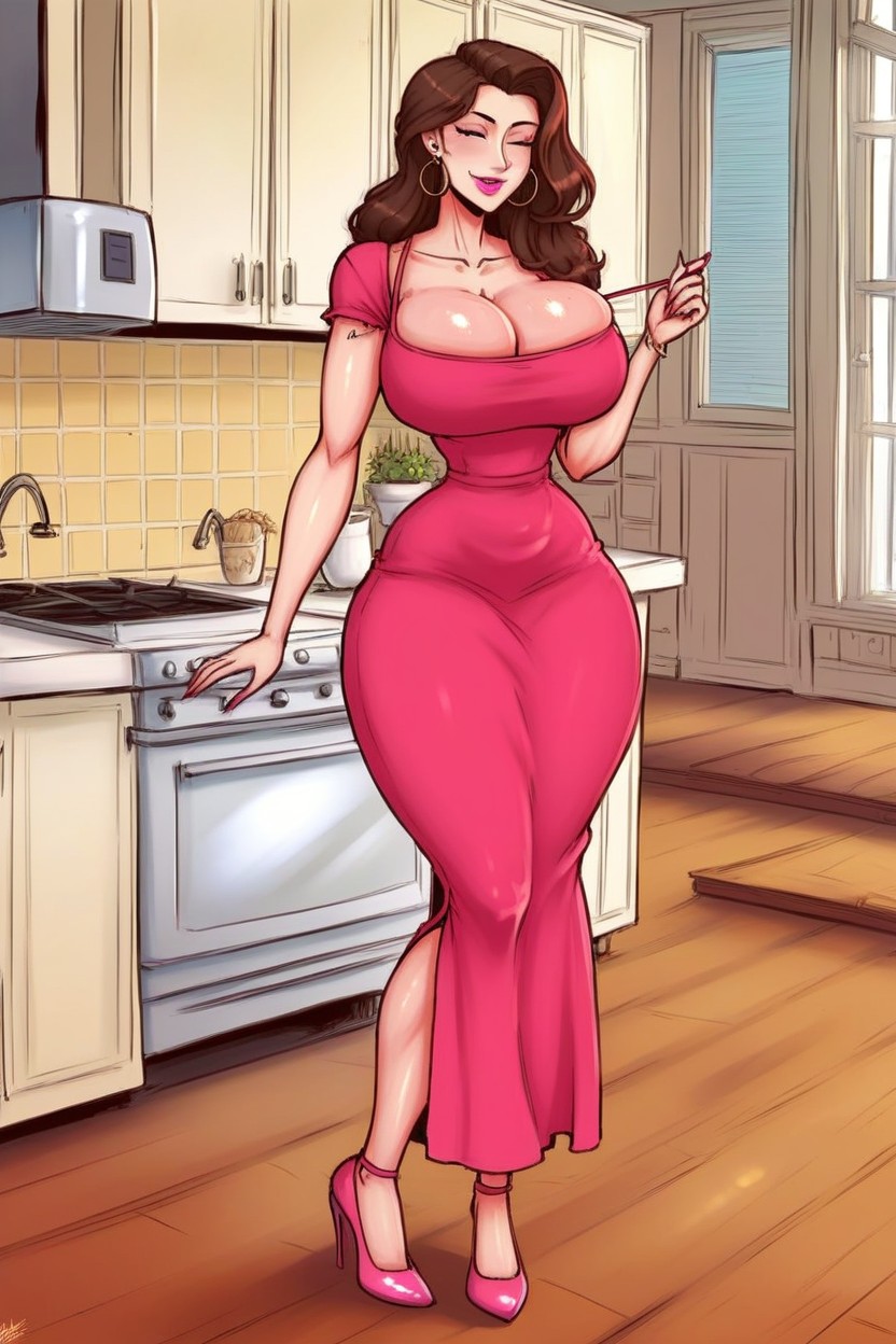 Wasp Waist, Kitchen, Hdr AI Porn
