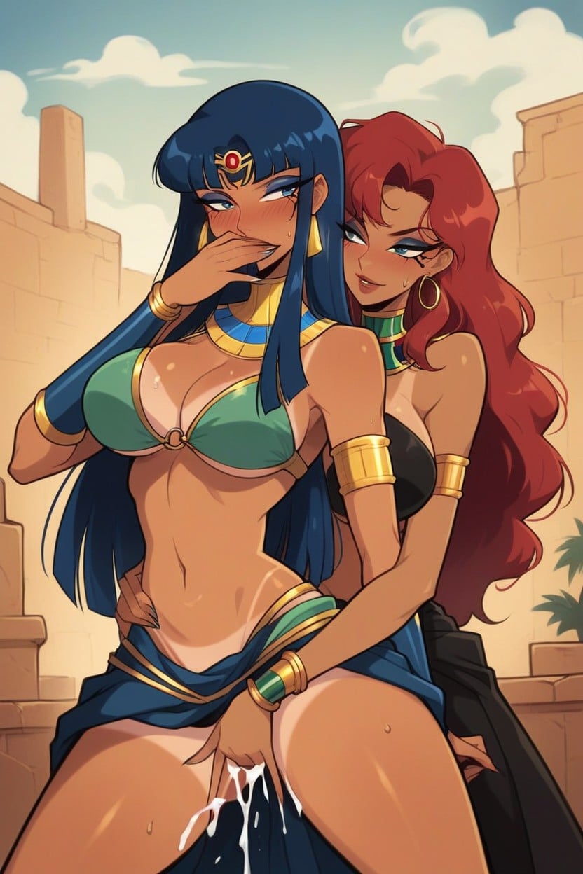 Pale Redhead Explorer Emmer Mountebanker, Blue Hair, Blue Haired Princess Fingering Hentai AI Porn