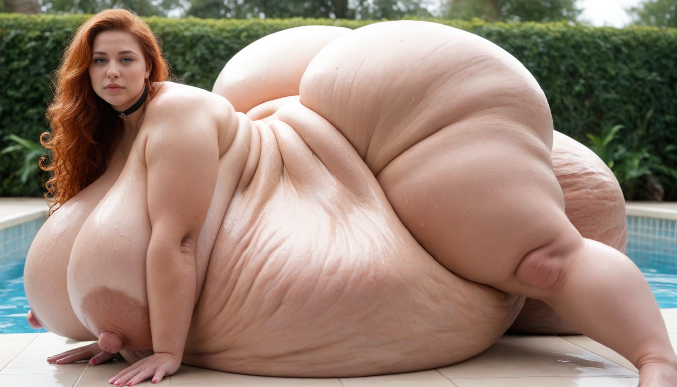 Curly, Sweaty, Gigantic Thighs BBW AI Porn