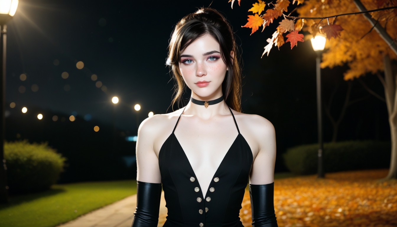 Black Choker, Narrowing Waist, Button Nose AI Porn