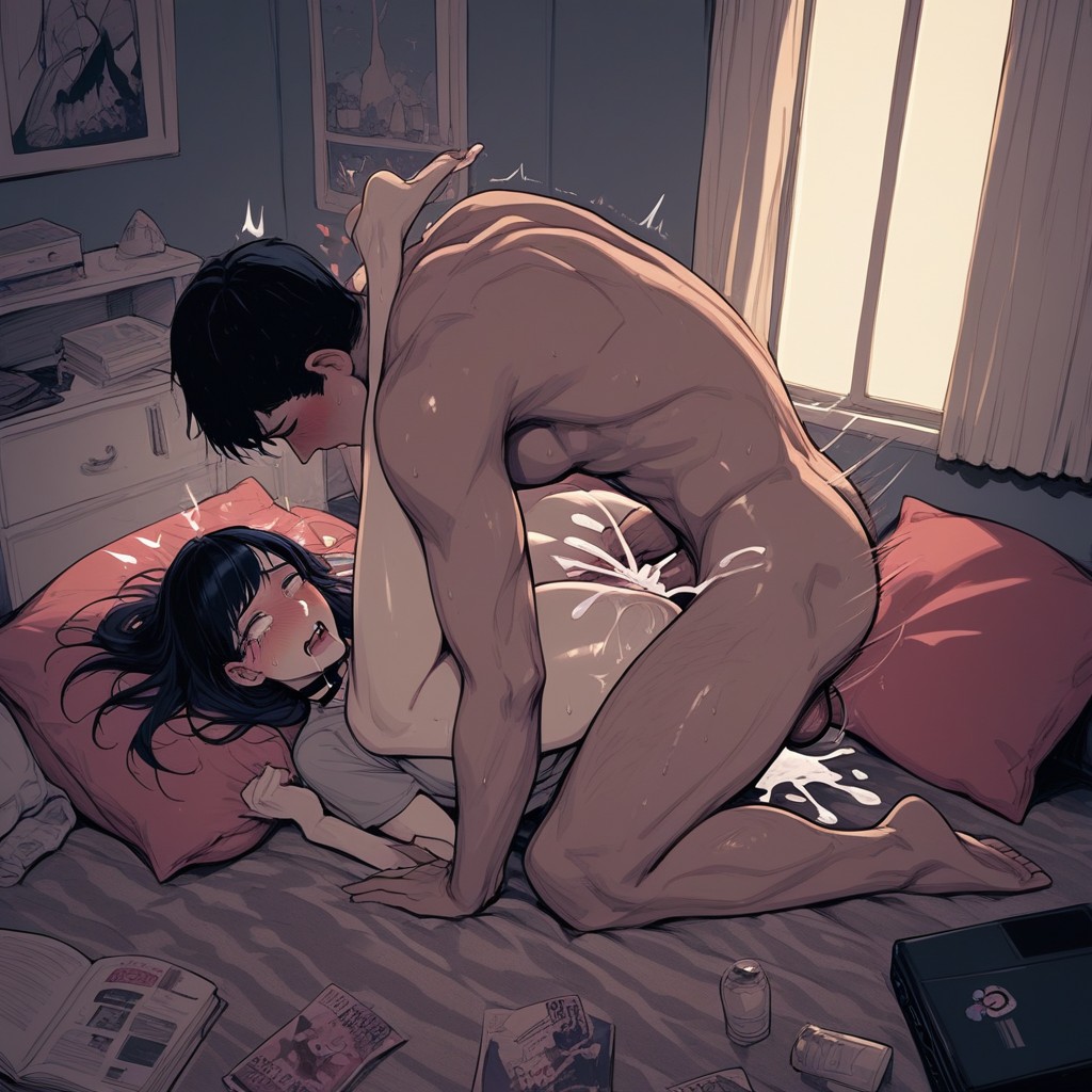 Boobs Visible, Laying Down, Full Body View Hentai AI Porn