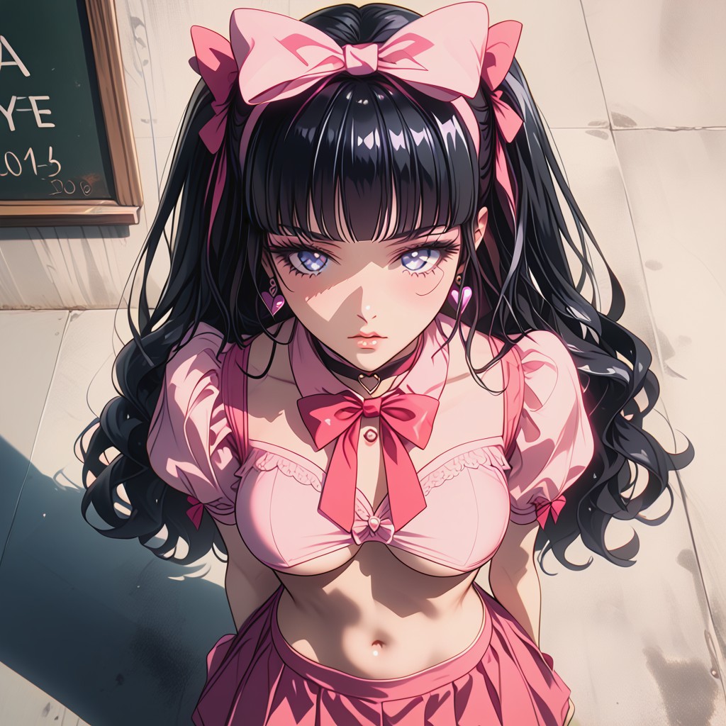 Bowtie, Blushing, Pink Bow Hentai AI Porn