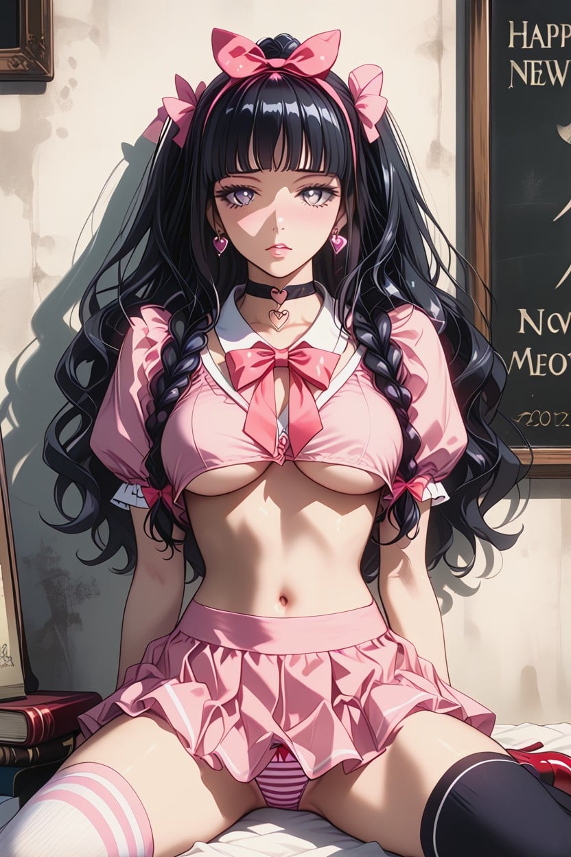 Hinata Hyuuga, Underboobs, Long Hair Hentai AI Porn