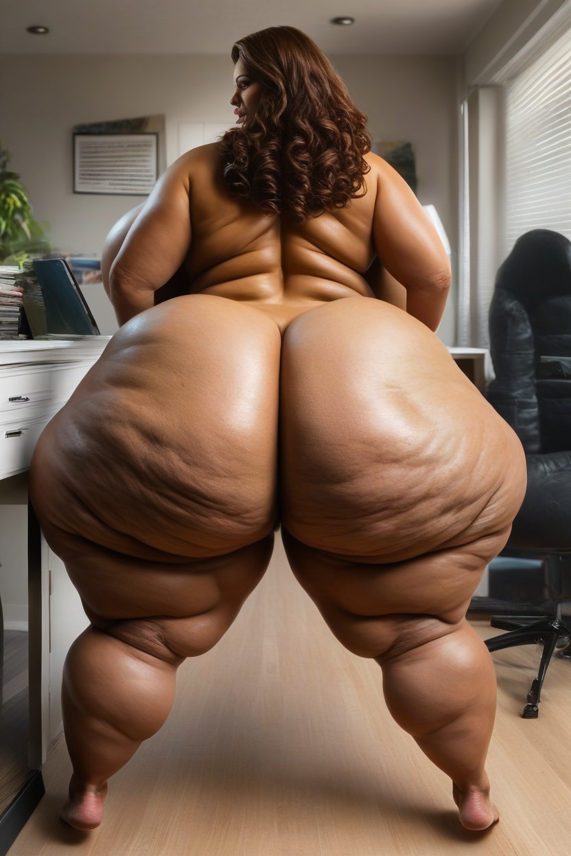 Extremely Large Ass, Ssbbw Massive Fake Booty, Rear View AI Porn