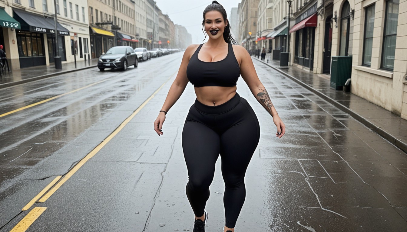 Blue Eyes, Black Yoga Pants, Chubby AI Porn