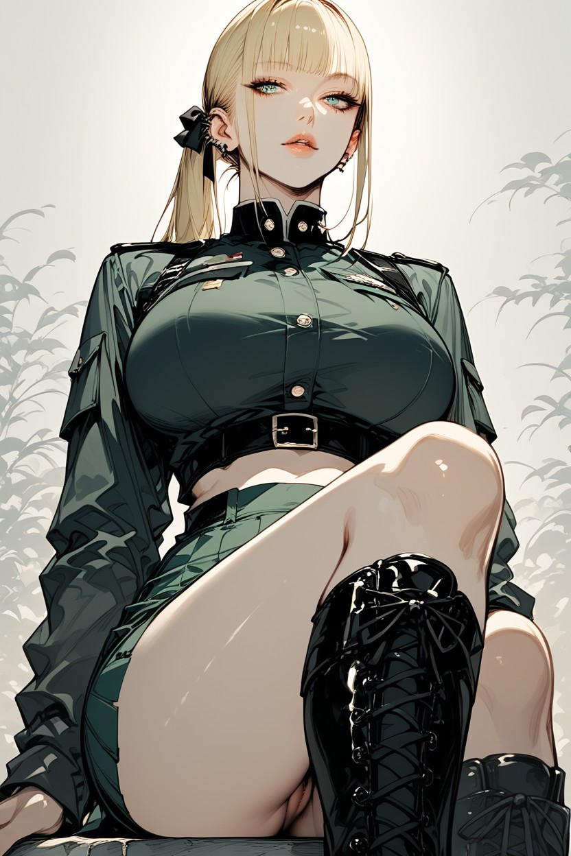 Parted Lips, Bubble Butt, Icy Blue Eyes Hentai AI Porn