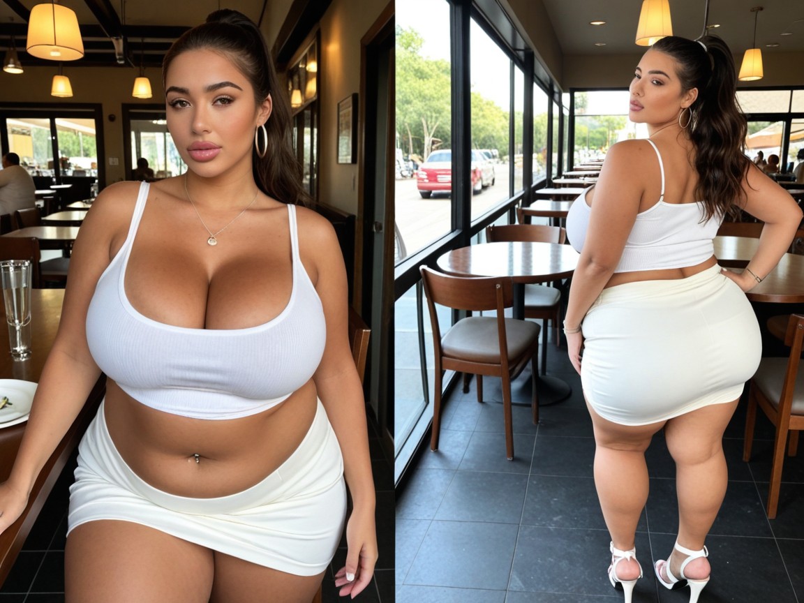 Very Fat, High Heel Sandals, Brown Eyes BBW AI Porn